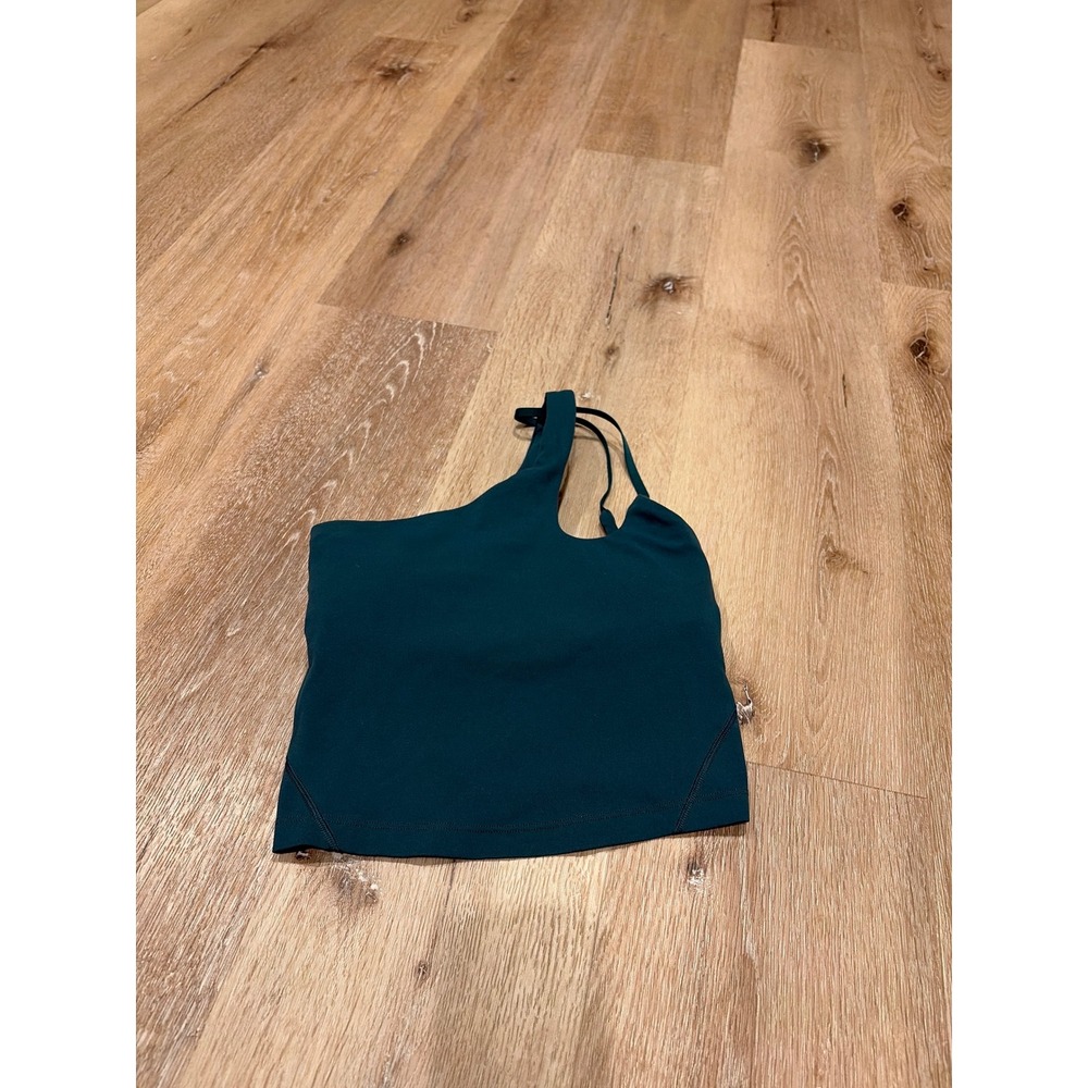 Lululemon Align Asymmetrical Tank Top One Shoulder Teal Green Nulu Bra Tank